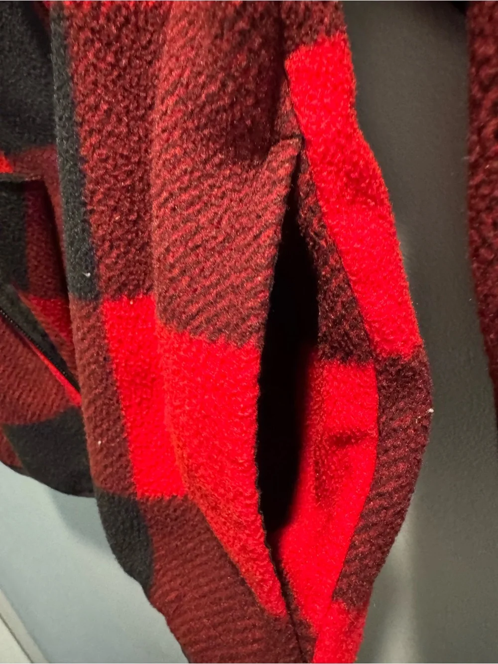 Kids Red & Black Buffalo Plaid Zip-Up Fleece Jacket Size 6/7 Boys Wonder Nation